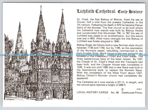 L346171 Lichfield Cathedral Early History Local History Cards No 46 Gatehouse Pr