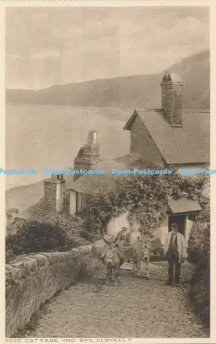R036302 Rose Cottage and Bay. Clovelly. G. S. Reilly. Majestic