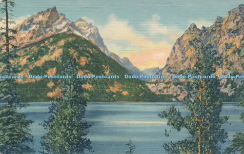 R036491 Grand Teton und Sattel von Jenny Lake. Grand Teton Nationalpark