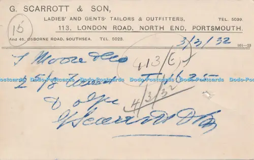 R037408 Alte Postkarte. geschrieben. G. Scarrott