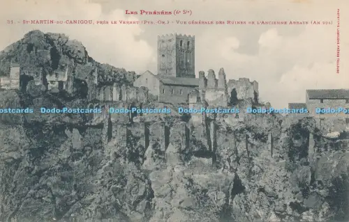 R037855 Les Pyrenees St Martin du Canigou pres le Vernet Vue Generale des Ruines