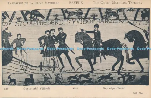 R038091 Bayeux Die Königin Mathilda Wandteppich Kerl ergreift Harold B Hopkins