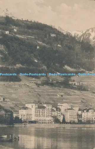 R038098 Montreux Bon Port et Caux Palace 1918 B Hopkins