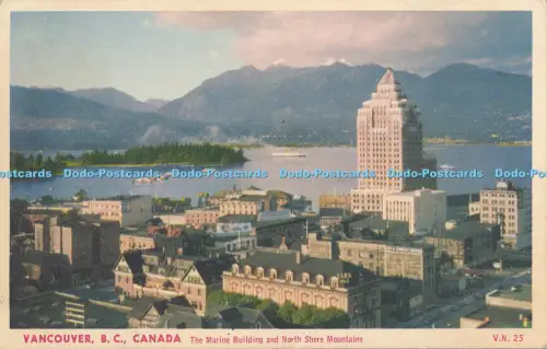 R038259 Vancouver B C Canada The Marine Building and North Shore Mountains