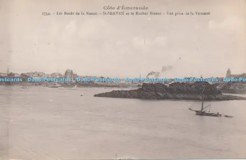 R038335 Cote d Emeraude Les Bords de la Rance St Servan et le Rocher Bizeux Vue