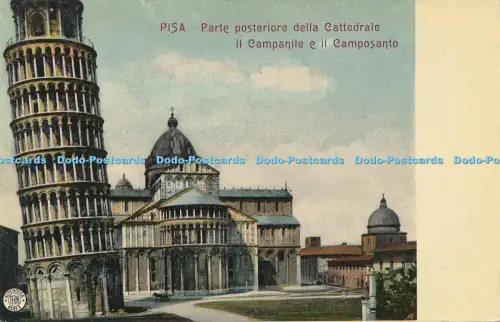 R038540 Pisa Parte Posteriore della Cattedrale il Campanile e il Camposanto B Ho