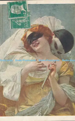 R038569 Alte AK Frau und Mann Lapina B Hopkins