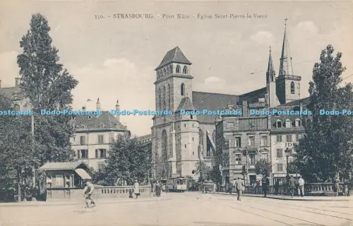 R038598 Strasbourg Pont Kuss Eglise Saint Pierre le Vieux La Cigogne B Hopkins