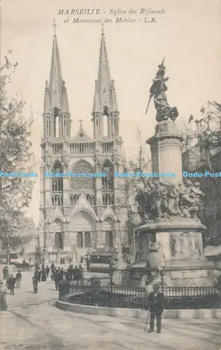 R038968 Marseille Eglise des Reformes et Monument des Mobiles L R B Hopkins
