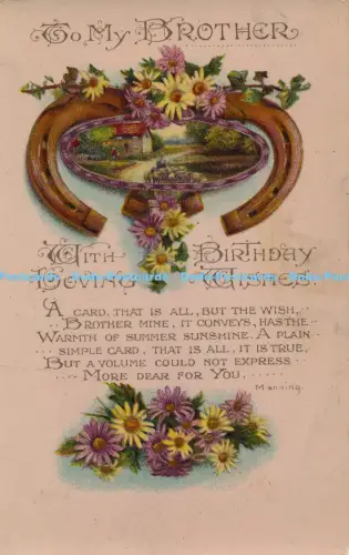 R039371 An meinen Bruder mit liebevollen Geburtstagswünschen W und K 1921