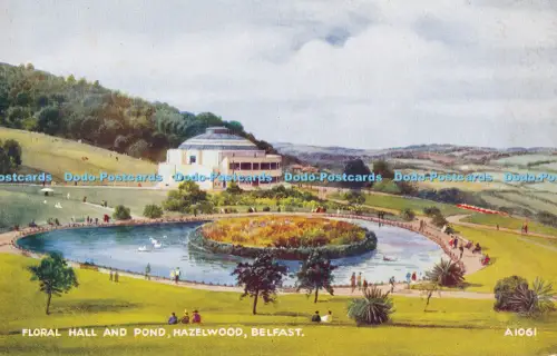 R039380 Floral Hall and Pond Hazelwood Belfast Valentine Art Farbe