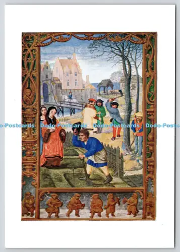 L353766 British Museum. März. Gartenarbeit. Fällbäume. Spiel mit Rasseln. aus