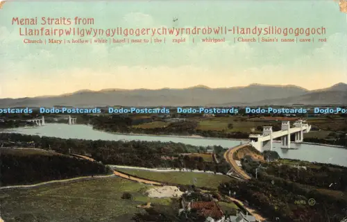 R042146 Menai Straits from Llanfairpwllgwyngyllgogerychwyrndrobwll Llandysiliogo