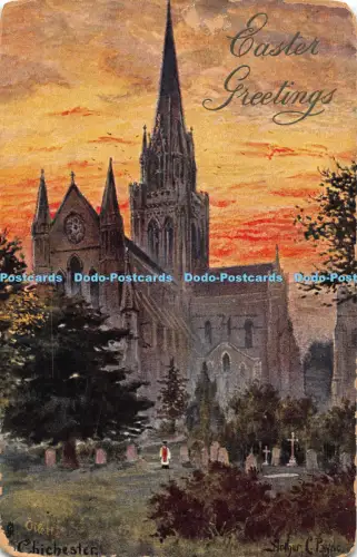 R042151 Ostergrüße Chichester Cathedral Tuck Oilette Nr 6498