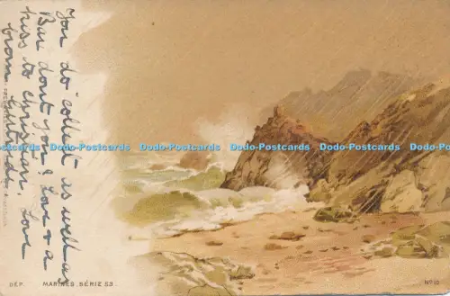 R042169 Alte AK Rough Sea Marines 1902