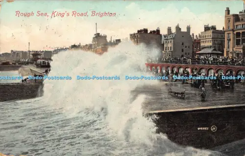 R042255 Rough Sea Kings Road Brighton No 44997 1909
