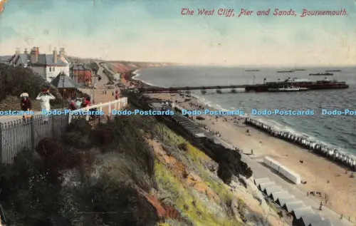 R042267 The West Cliff Pier and Sands Bournemouth 1912