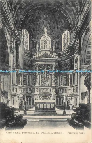R042274 Chor und Reredos St Pauls London Valentine 1904