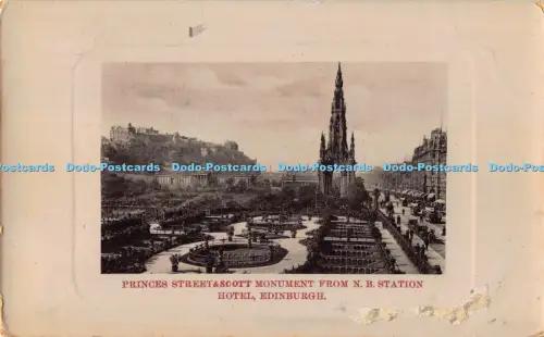 R042298 Princes Street and Scott Monument from N B Station Hotel Edinburgh 1908