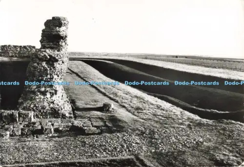 D260764 Kent Richborough Castle Westmauer und Stadtmauern zeigen Fundamente von uns