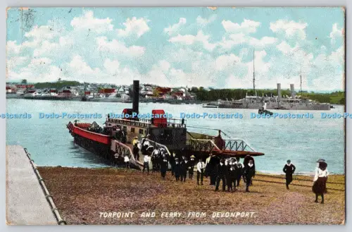 R825783 Torpoint und Fähre von Devonport Hartmann PM Plymouth 1904