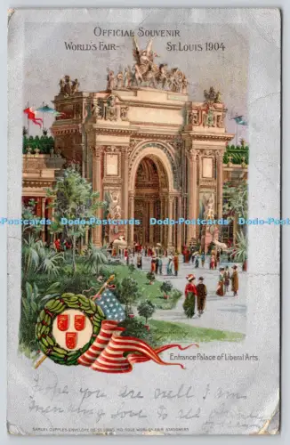R825805 Eingang Palast der Freien Künste Offizielles Souvenir Weltausstellung St Louis