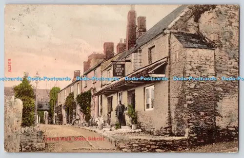 R825979 Stoke Gabriel Kirche Spaziergang Kirche Haus Gasthof O F Stengel 1909