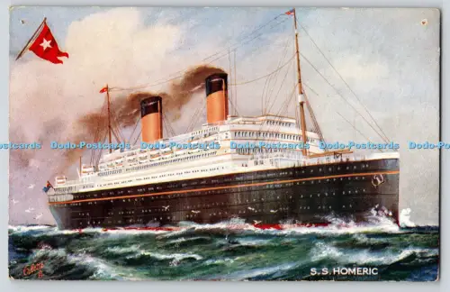 R825998 S S Homeric Celebrated Liners White Star Line Tuck Oilette 3379