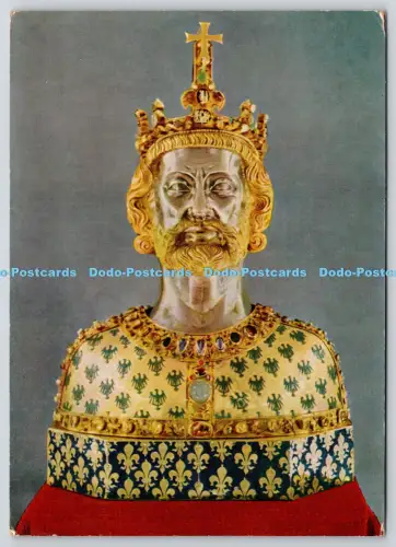 L354571 Aachen Domschatz Karlsbuste ca 1350 Geschenk Karl IV Reliquienbuste im K