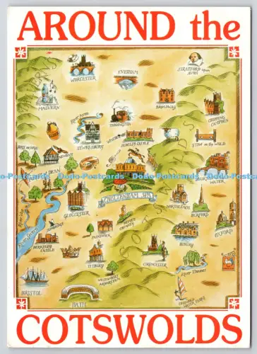 L354575 Rund um die Cotswolds Karte Karte Cheltenham Borough Council J Arthur Dixon