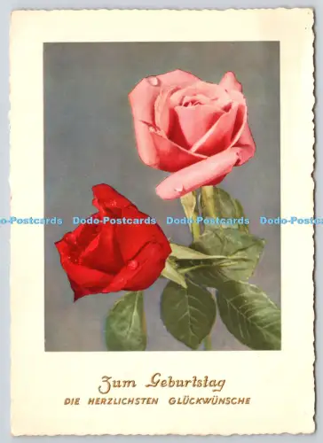 L354697 Zum Geburtstag doe Herzichsten Gluckwunsche Rosen