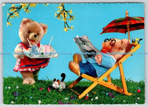 L357617 Bären auf Wiese Spielzeug Krüger Postkarte