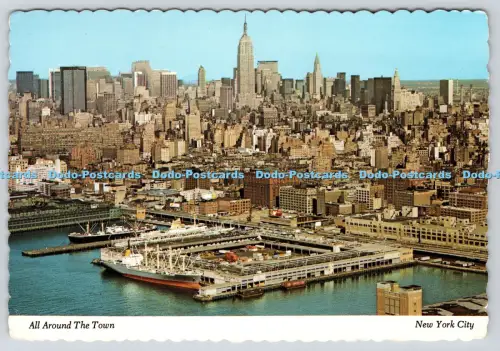 L357683 New York City Rund um die Stadt Manhattan Postkarte Pub Co Jim Doane 1