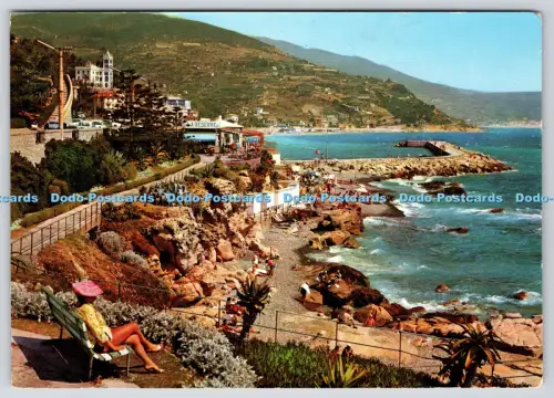 L357696 Bordighera Blumen Riviera Klippe von S Ampeglio und Villa Garnier Brunner