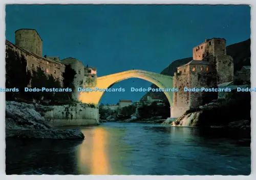 L357907 Mostar Ancien Brücke bei Nacht Turistkomerc Zagreb