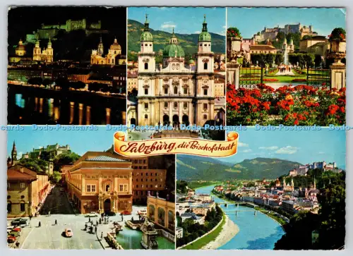 L357915 Salzburg die Bischofstadt bei Nacht Dom Erbaut 1628 Mirabellgarten Cosy
