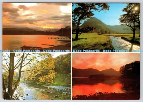 L360207 Cumbria Discovering Lakeland Sunset over Windermere J Arthur Dixon 1991