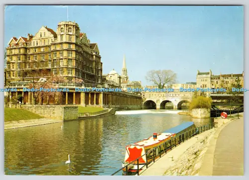 L360284 Bad Avon Pulteney Brücke und Wehr von der Promenade J Arthur Dixon