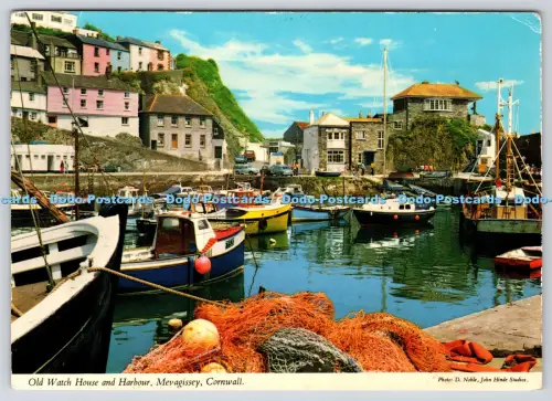 L364665 Cornwall Mevagissey Old Watch House and Harbour John Hinde D Noble