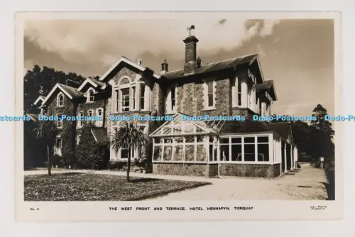 C033318 Torquay. Hennapyn Hotel. Devon. Die Westfront und Terrasse. W. H. Cox. P