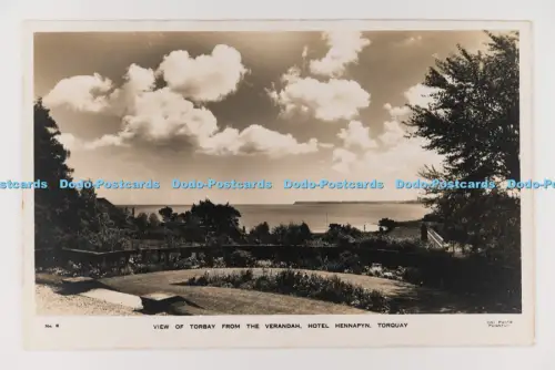 C033319 Torquay. Hennapyn Hotel. Devon. Blick auf Torbay von der Veranda. W.H.