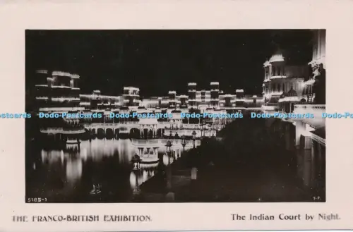 R048116 The Franco British Exhibition The Indian Court by Night Davidson Bros RP