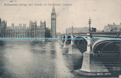 R048139 Westminster Bridge and Houses of Parliament London 1907