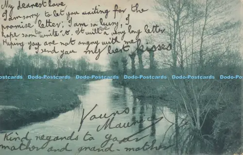 R048156 Alte AK Kanal und Bäume 1904