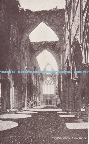 R048359 Tintern Abbey Nave West Photochrom Sepiatone