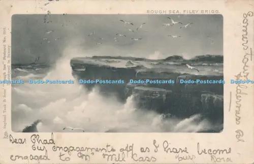 R048452 Rough Sea Filey Brigg Tuck 1901