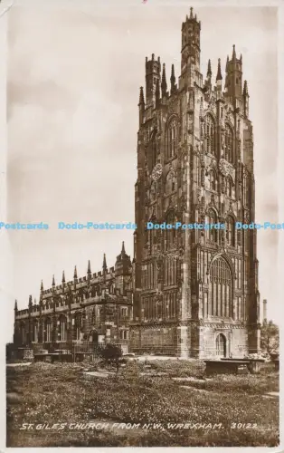 R048458 St Giles Kirche aus N W Wrexham Valentine RP 1955