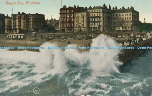R048607 Rough Sea Brighton Valentine 1910