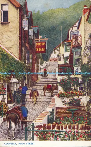 R048620 Clovelly High Street Photochrom 1956