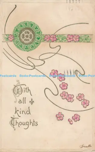 R048624 Grüße mit allen freundlichen Gedanken 1908